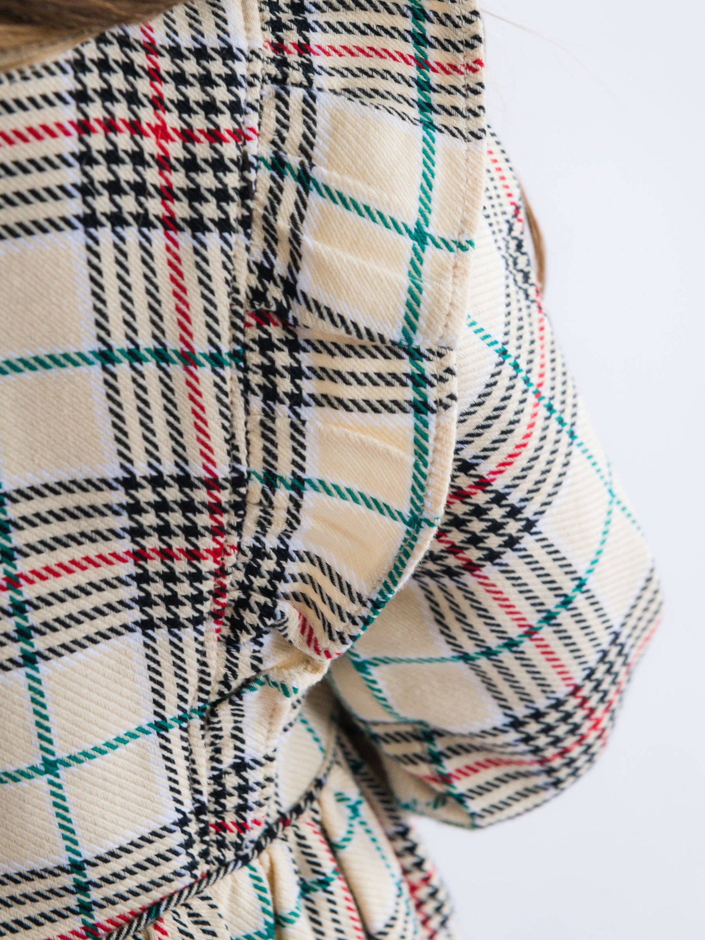 Plaid Long Sleeve Bow Dress