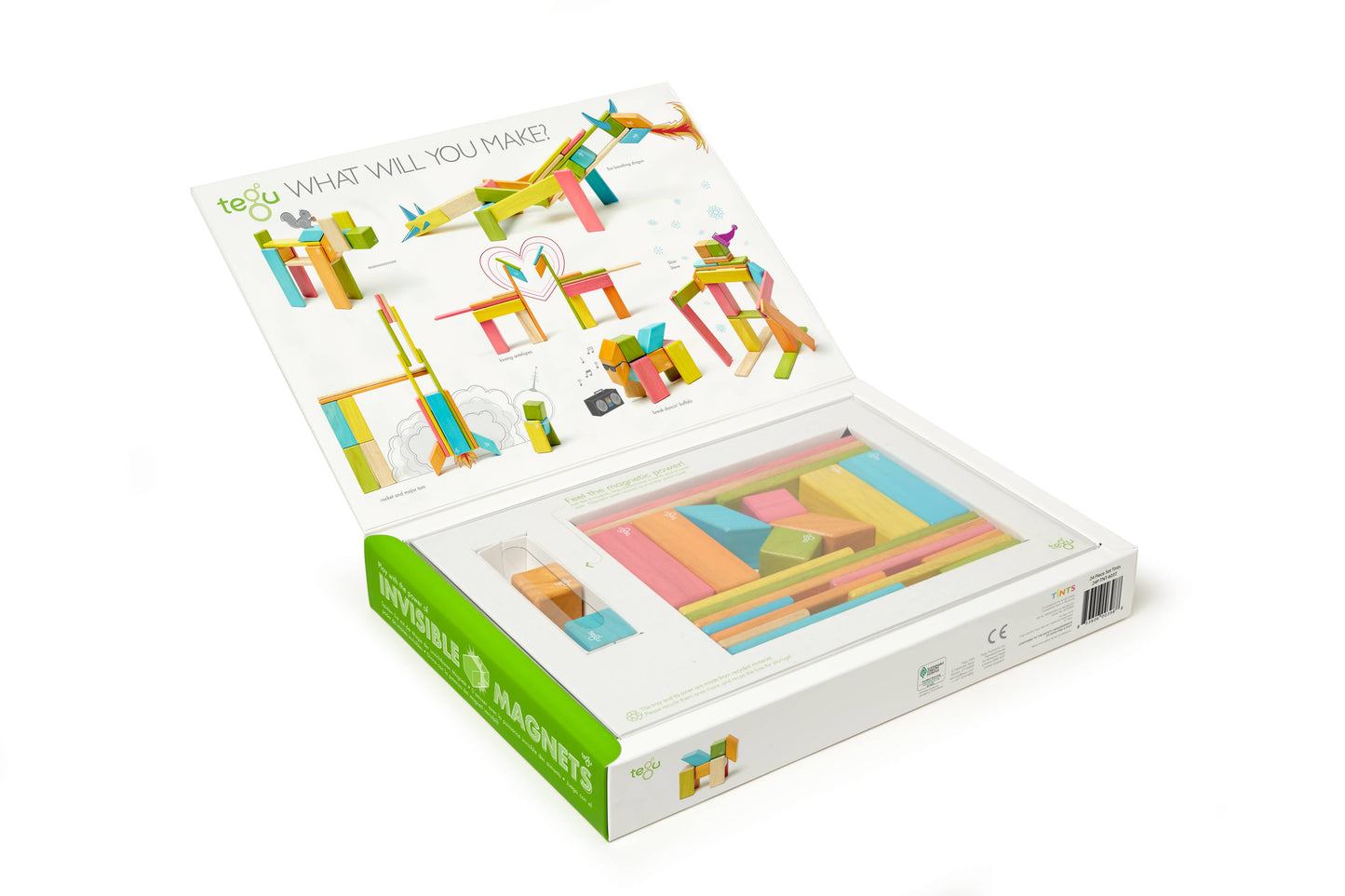 24 Piece Magnetic Wooden Block Set