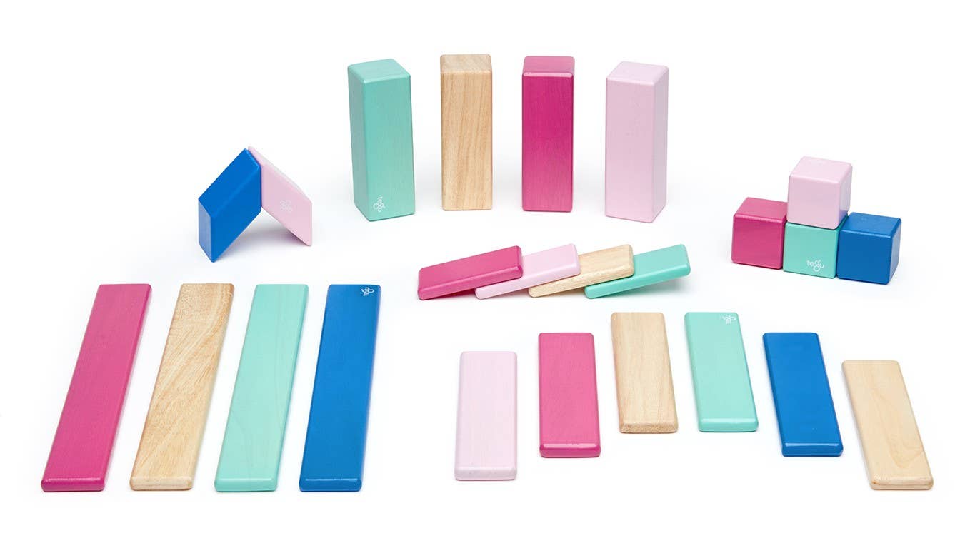 24 Piece Magnetic Wooden Block Set