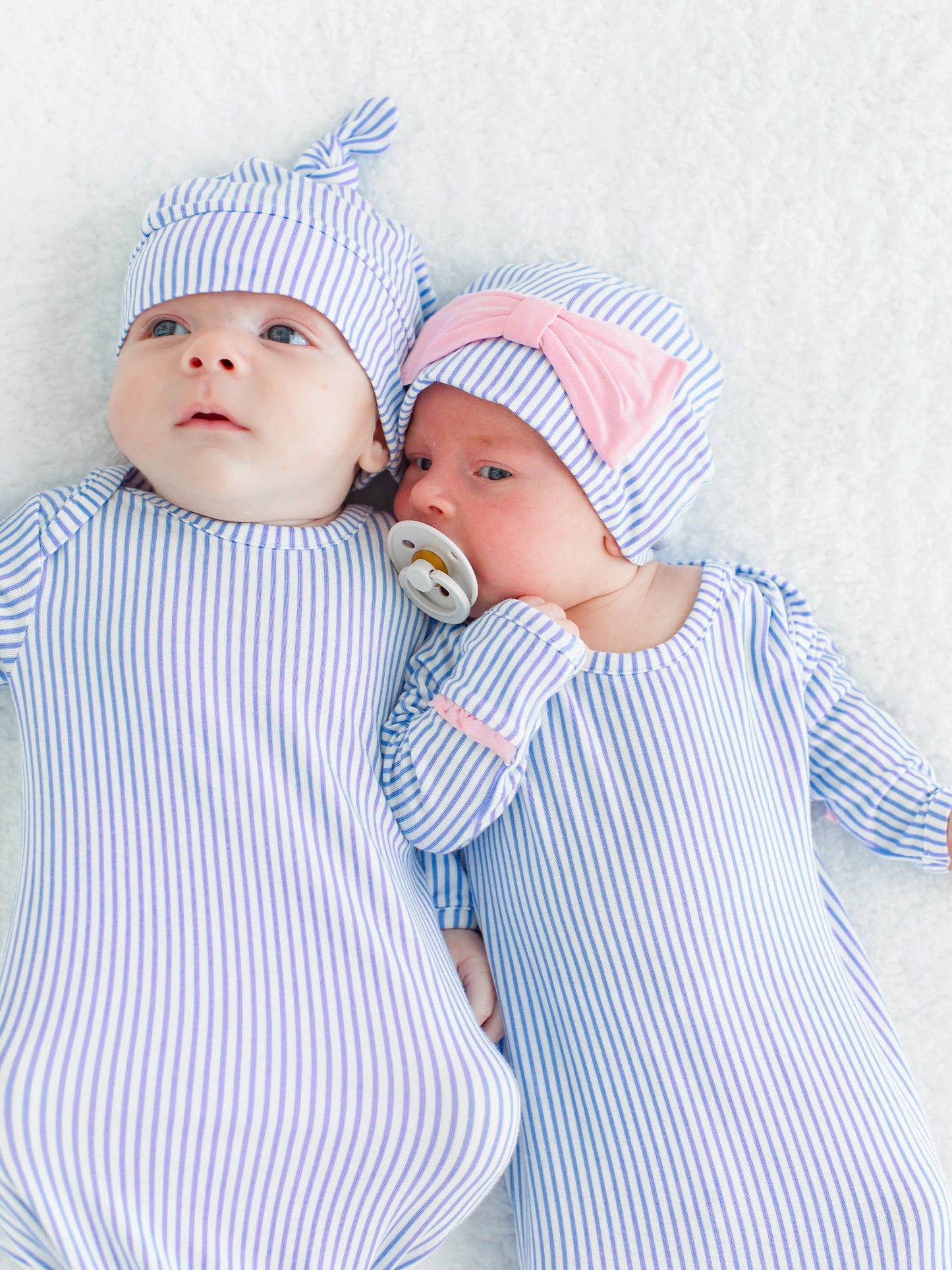 Baby Boys Knotted Sleep Gown & Hat