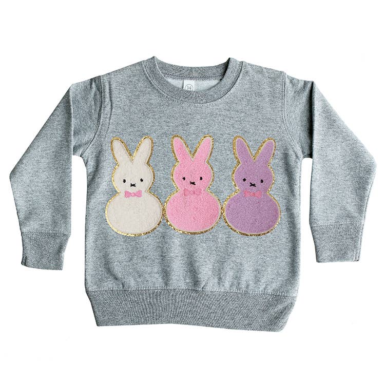 Chenille Bunny Trio Sweatshirt