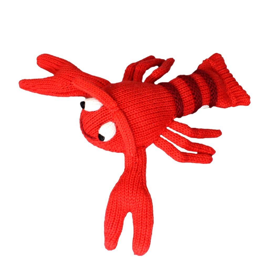 Larry the Lobster Knit Rattle