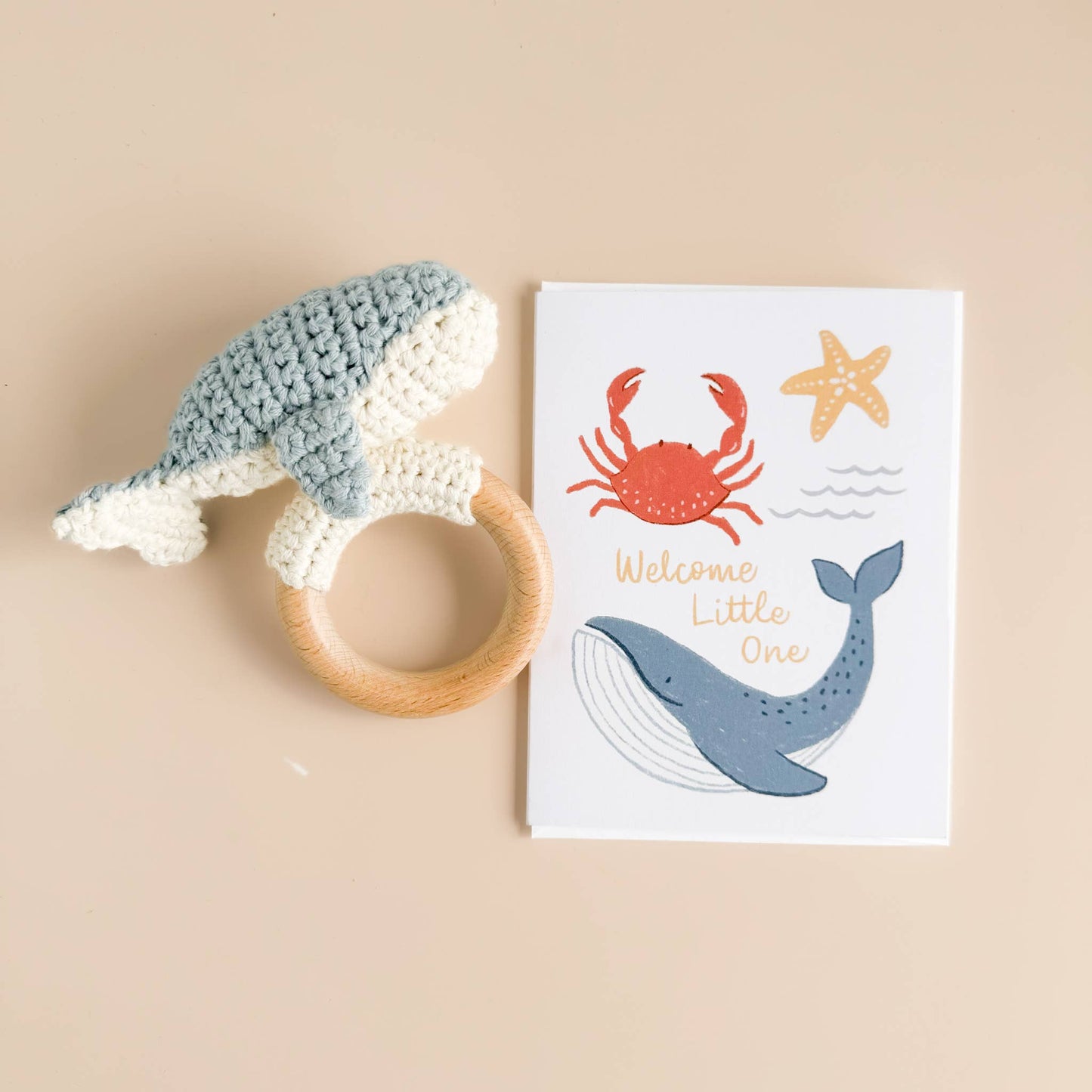 Whale Cotton Crochet Rattle