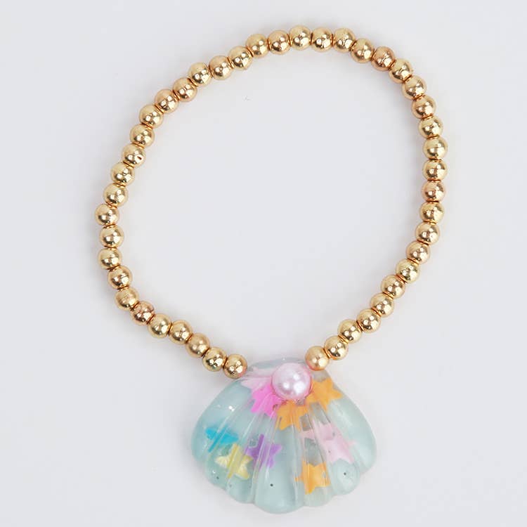 Sea Shell Gold beaded Bracelet