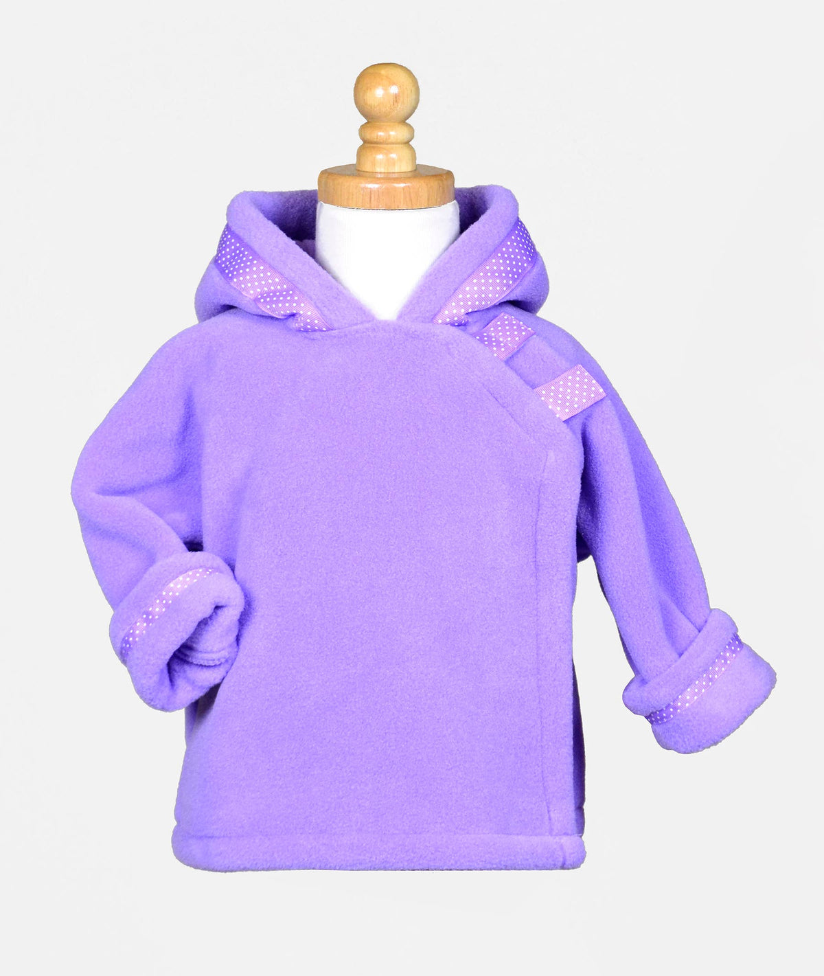 Girls Dot Ribbon Hooded Fleece Jacket