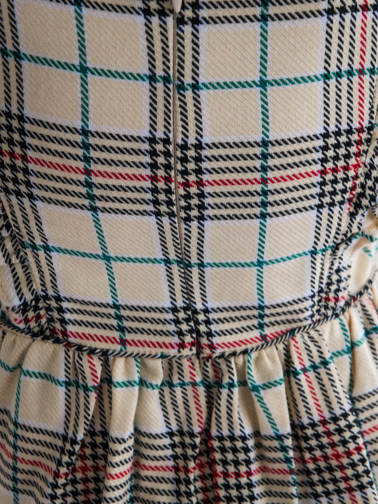 Plaid Long Sleeve Bow Dress