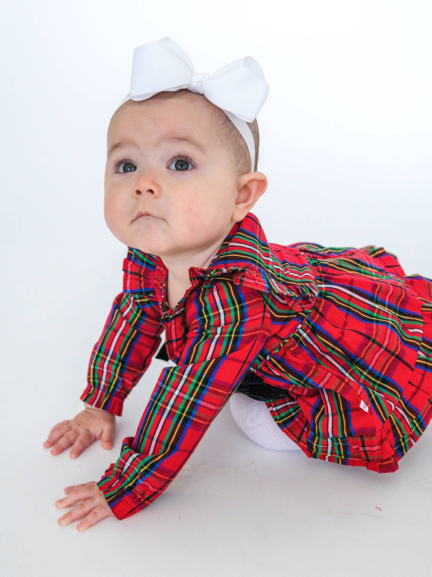 Plaid Bow Swing Top & Bloomer Set