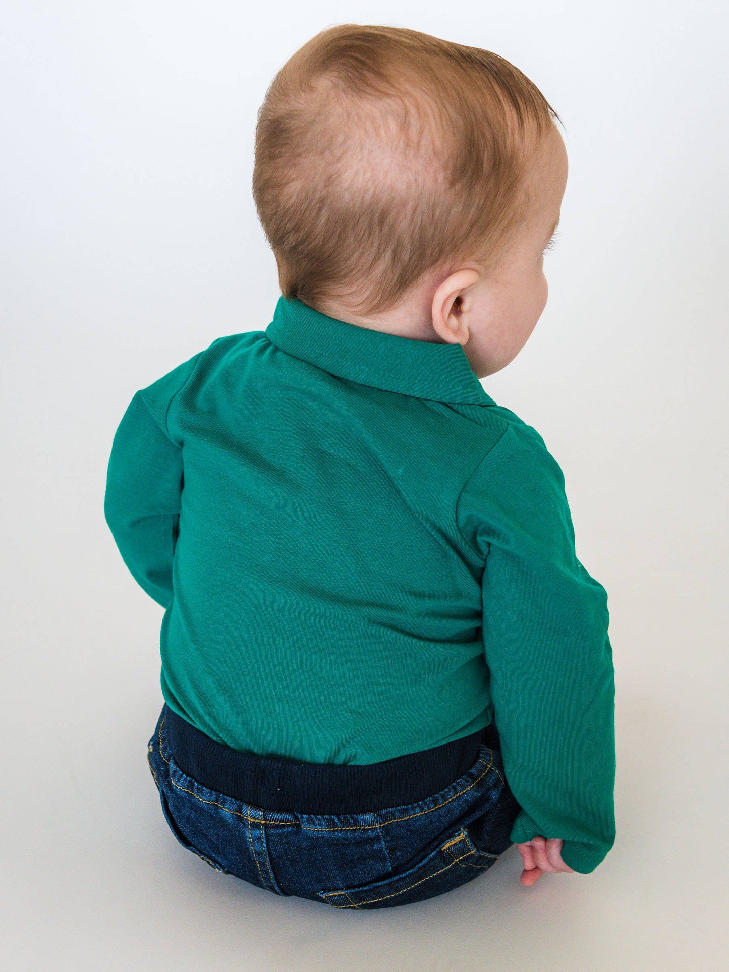 Emerald Green Knit Polo Bodysuit