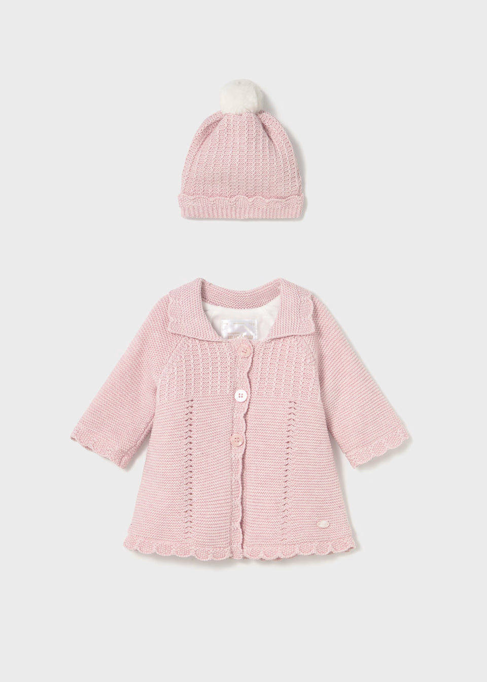 Newborn Girl Knit Coat and Hat