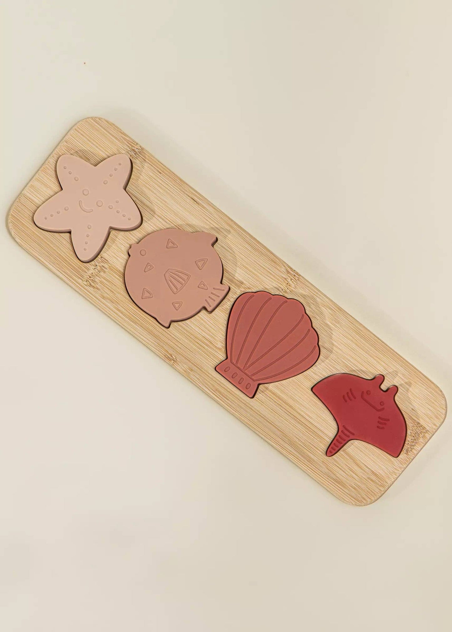 Silicone Puzzle on Wooden Plate - Ocean