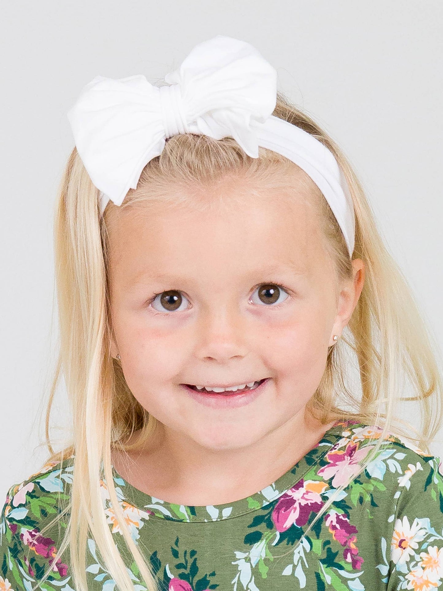 Girls White Big Bow Headband