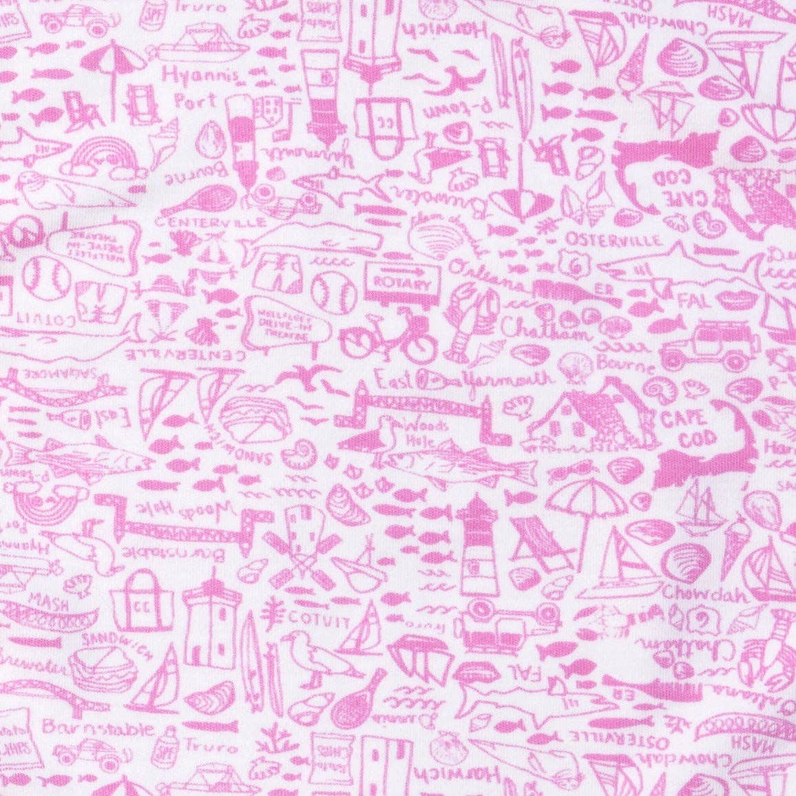 Cape Cod Zip Baby Onesie/ Pink
