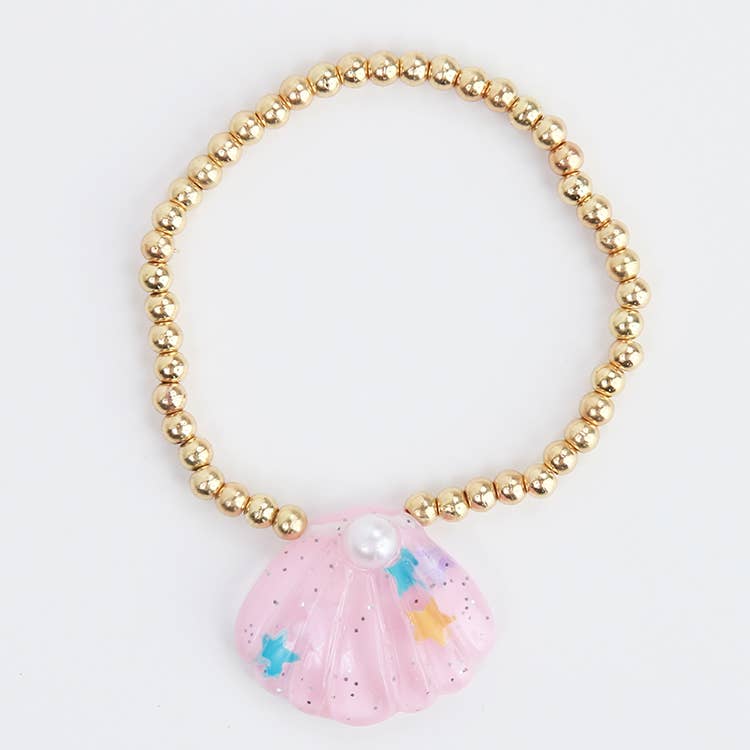 Sea Shell Gold beaded Bracelet