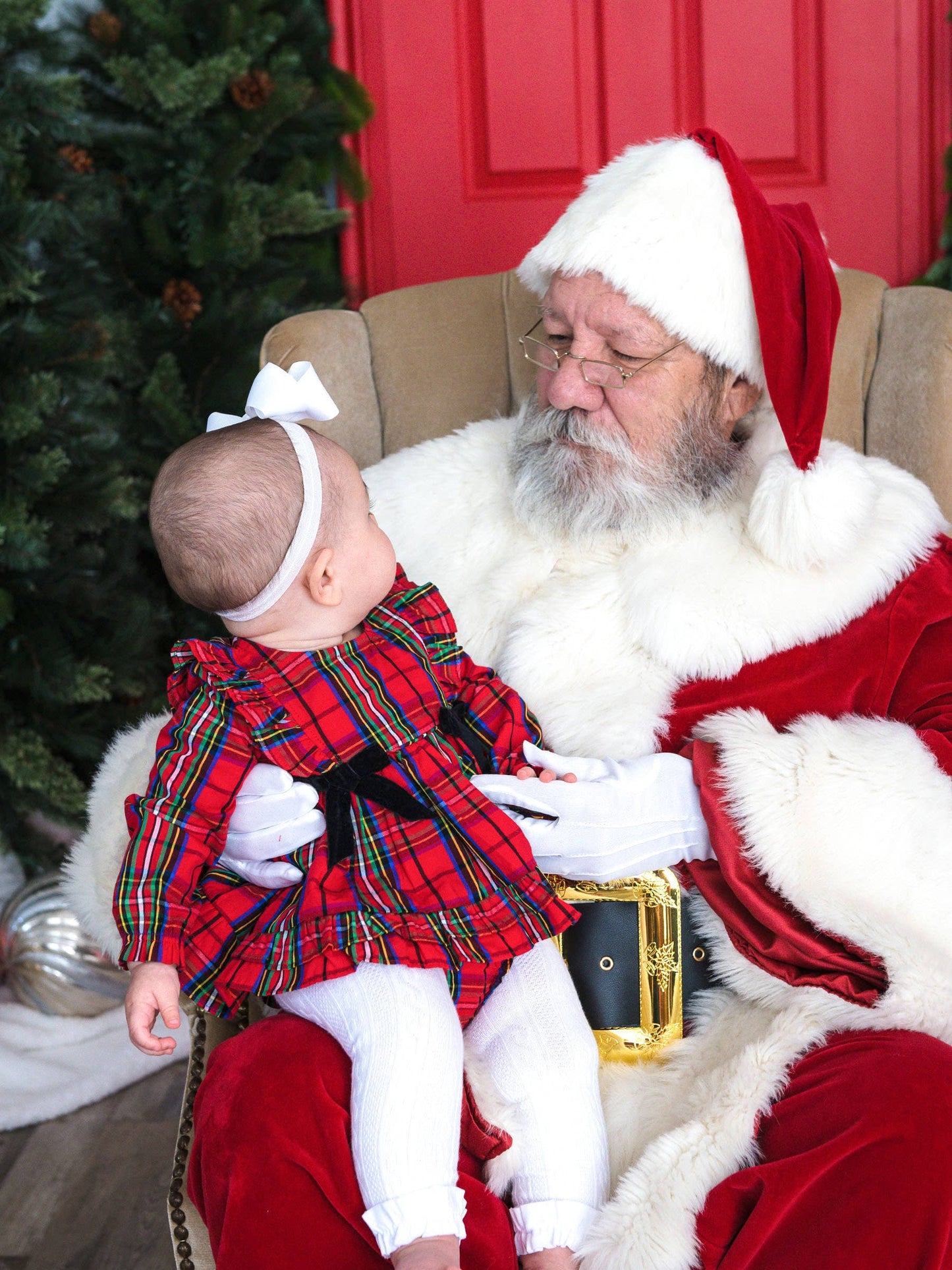 Plaid Bow Swing Top & Bloomer Set