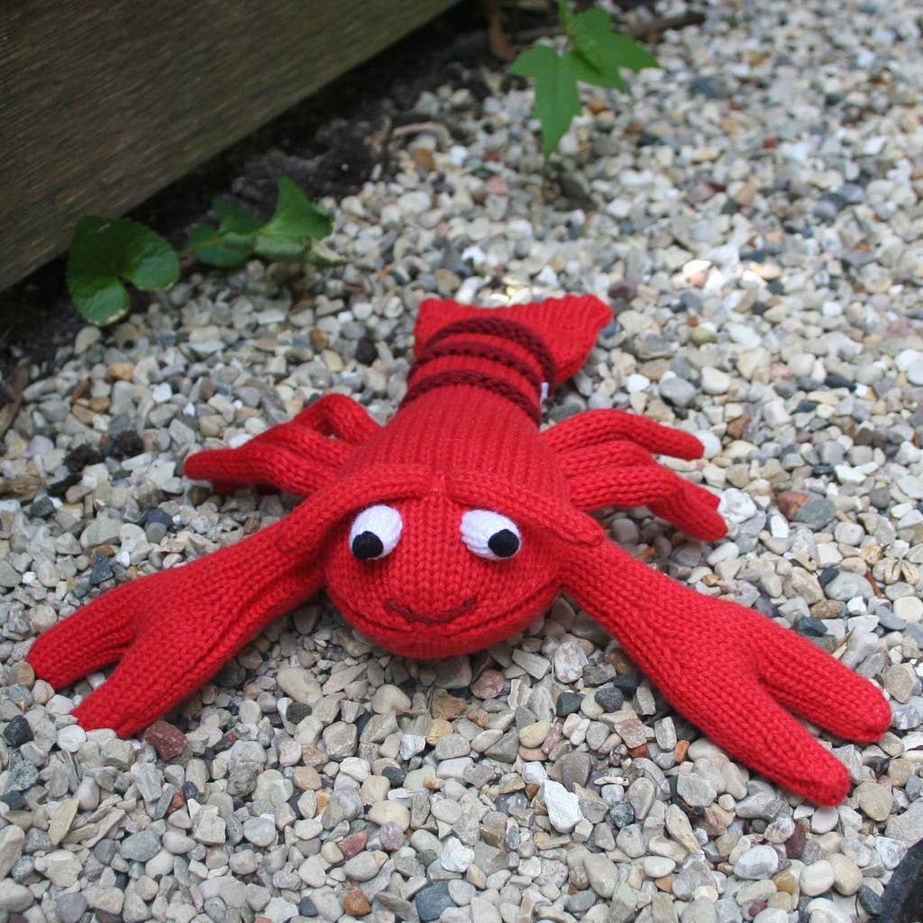 Larry the Lobster Knit Rattle