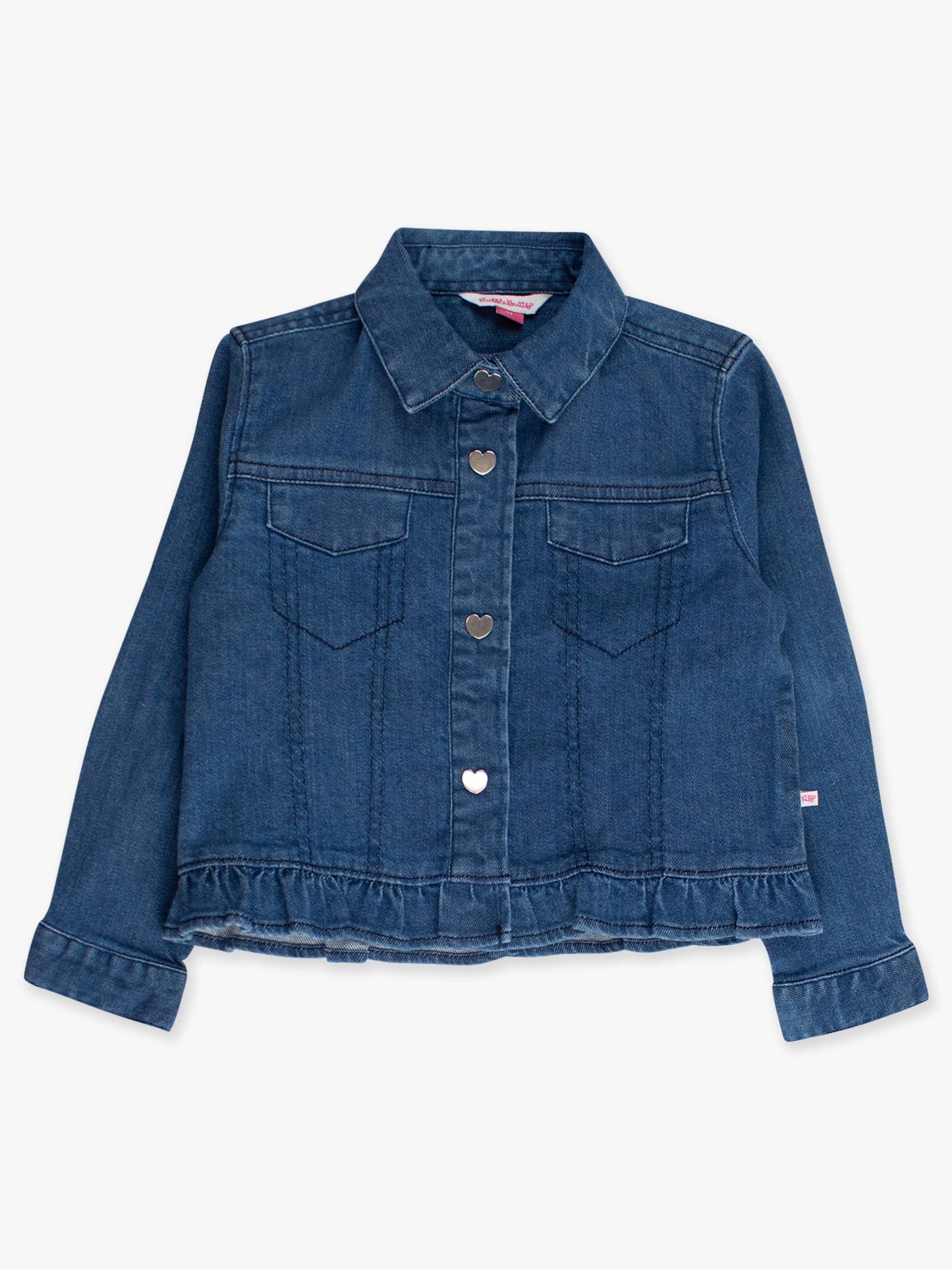 Girls Denim Ruffle Jacket