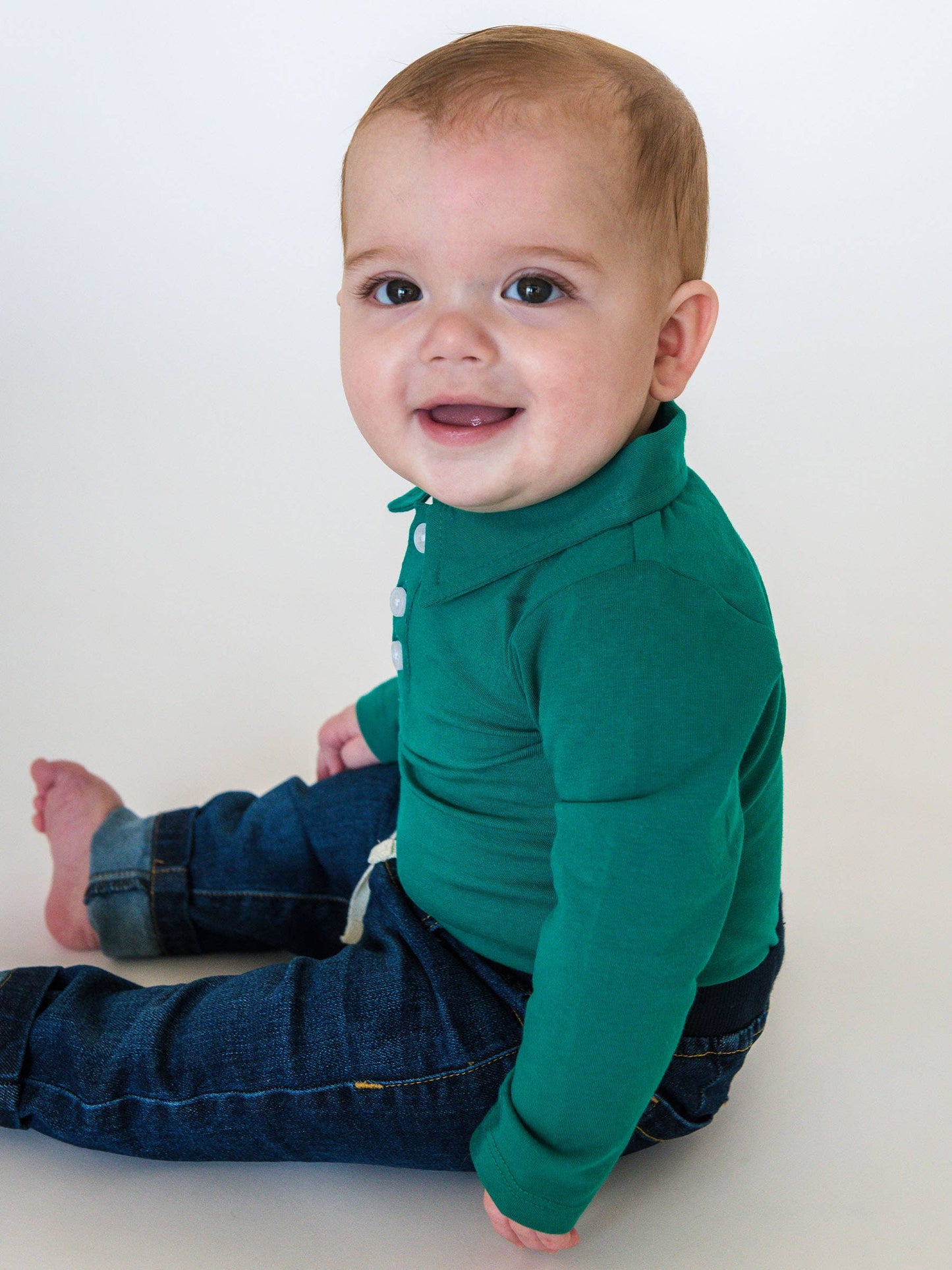 Emerald Green Knit Polo Bodysuit