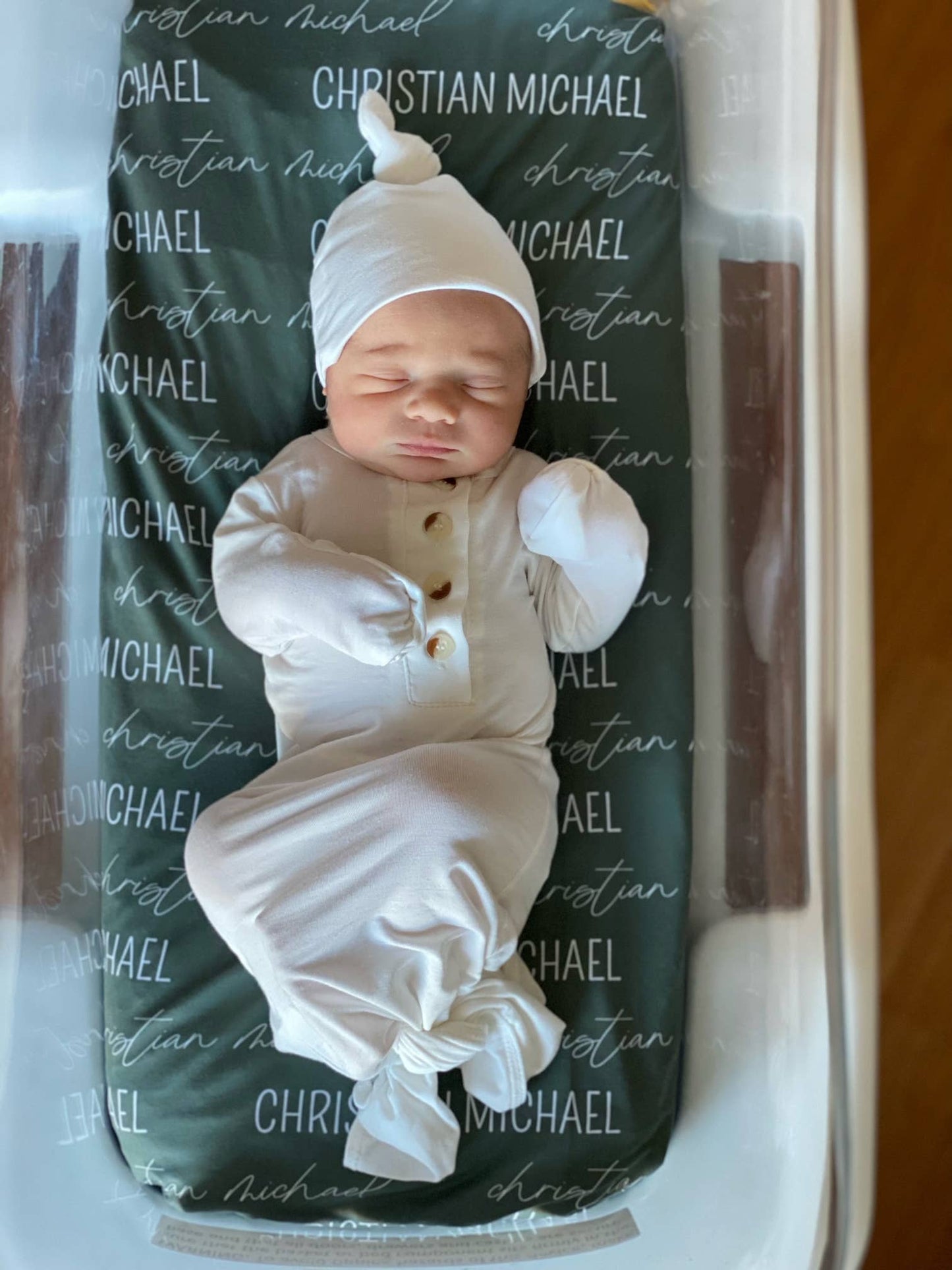 Newborn Gown and Hat Set