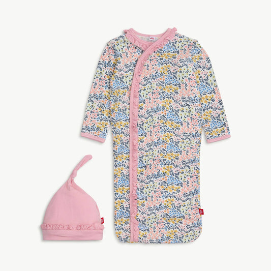 CHELSEA RUFFLE PLACKET GOWN + RUFFLE HAT SET