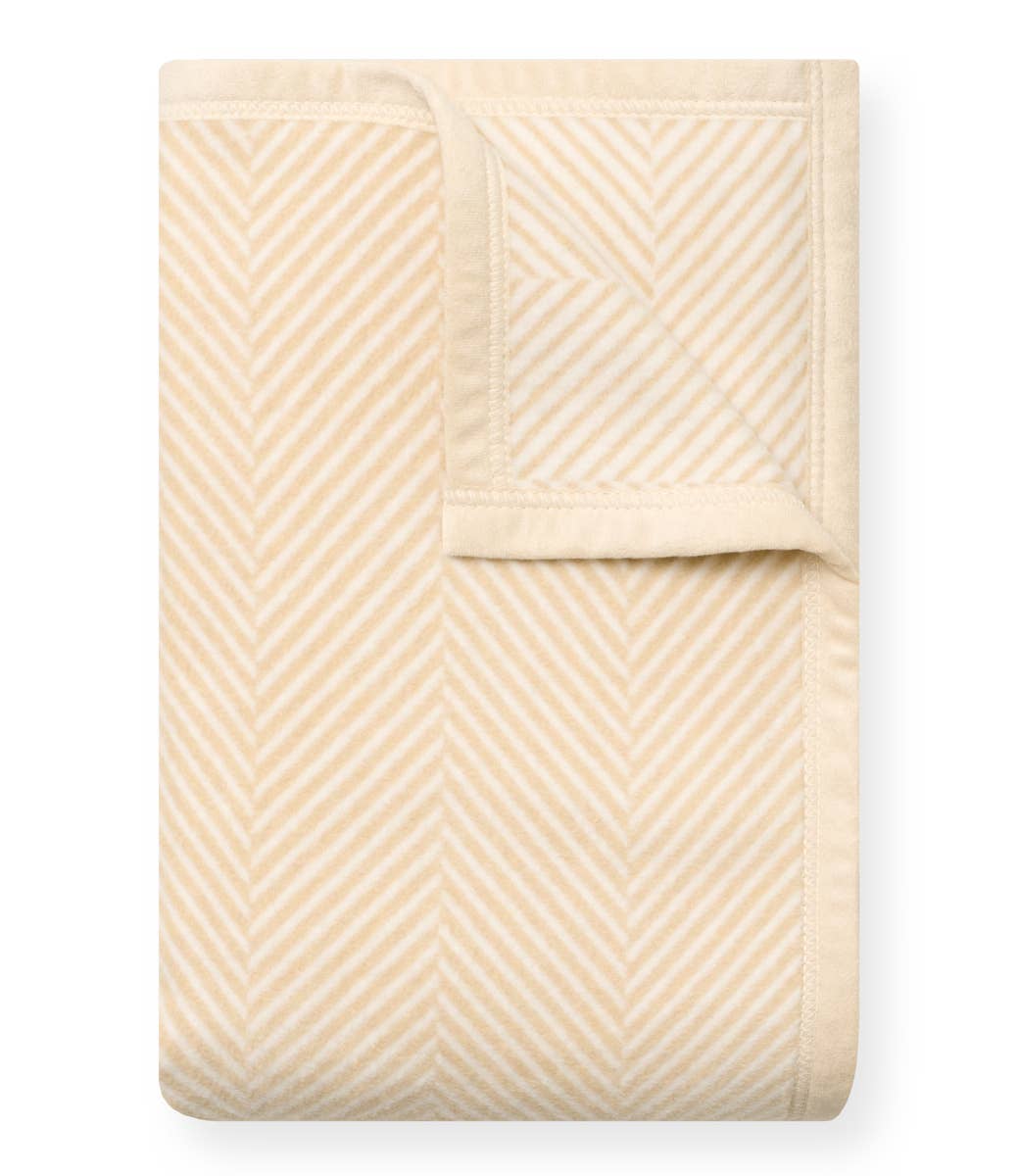 Harborview Herringbone Cream Blanket