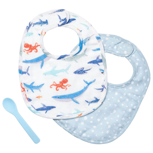 Muslin Bib Set/Shark