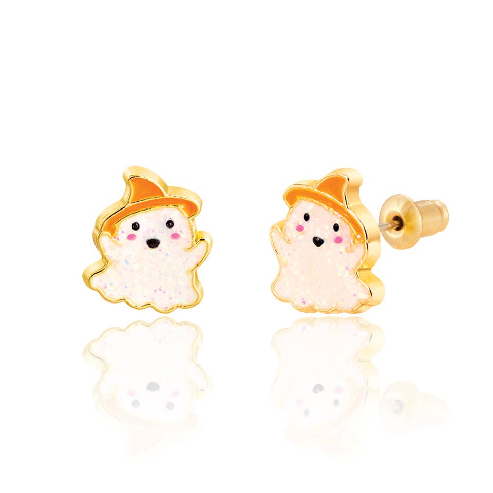 Glitter Ghost Stud Earrings