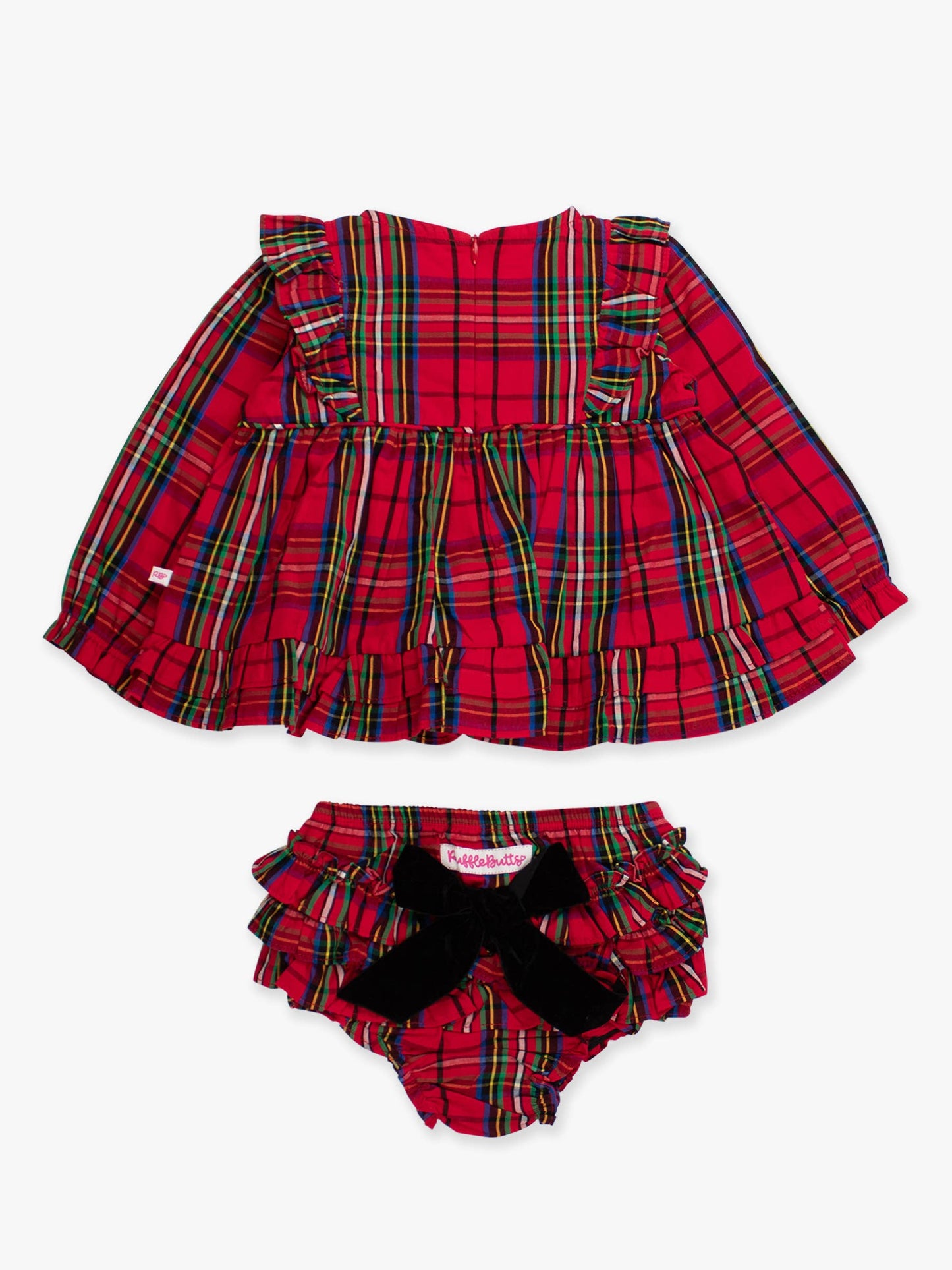 Plaid Bow Swing Top & Bloomer Set
