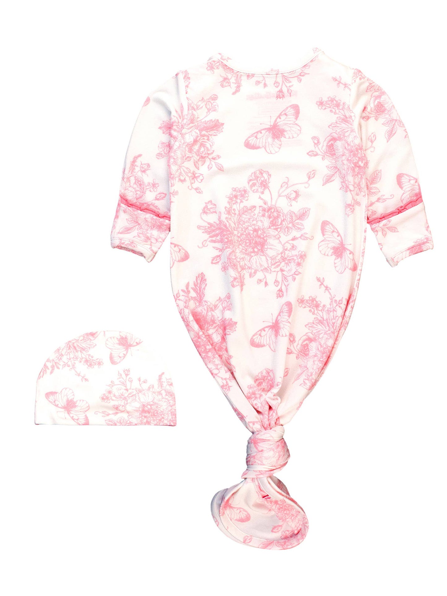Baby Girls Knotted Sleep Gown & Bow Hat
