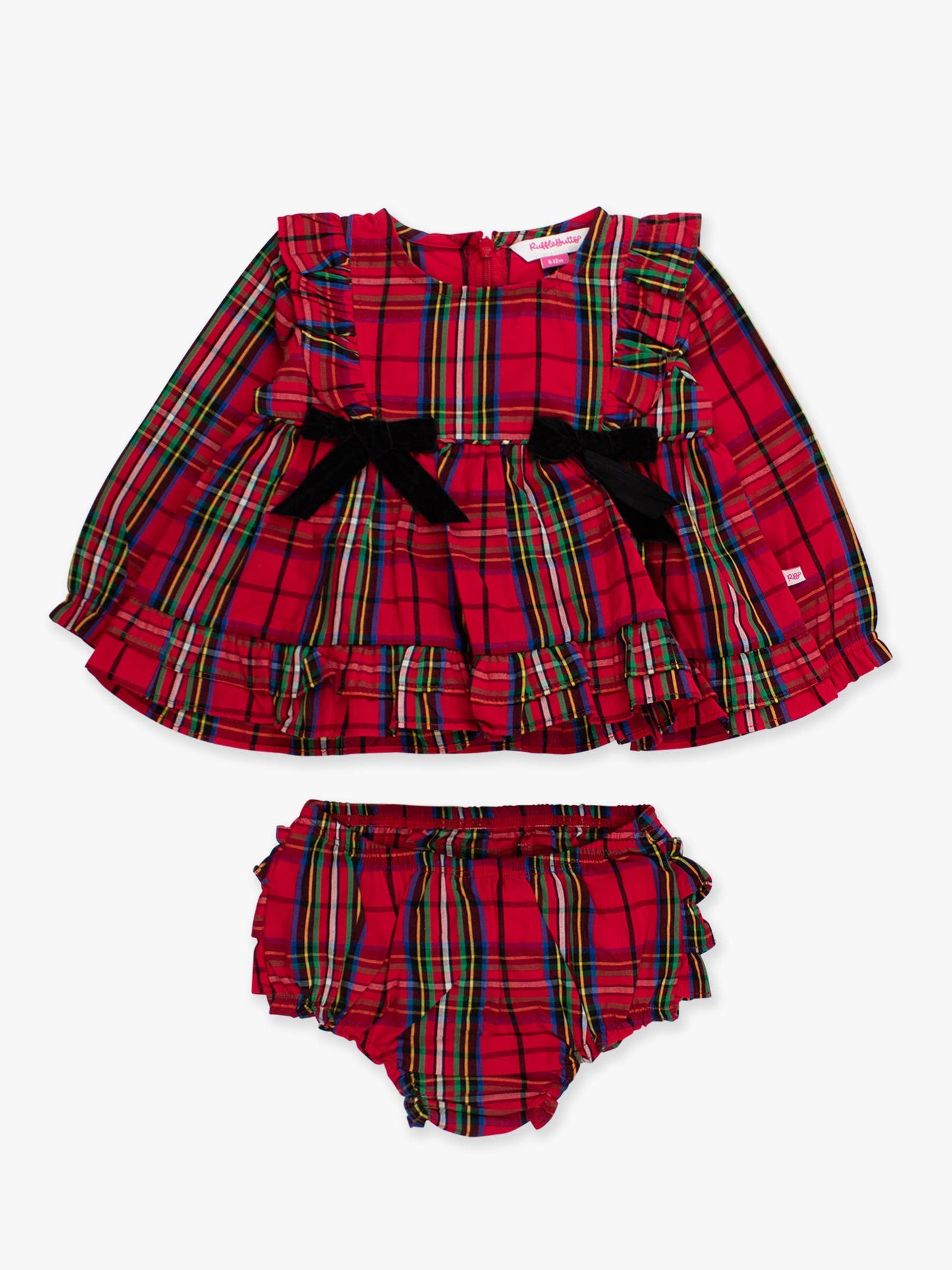 Plaid Bow Swing Top & Bloomer Set