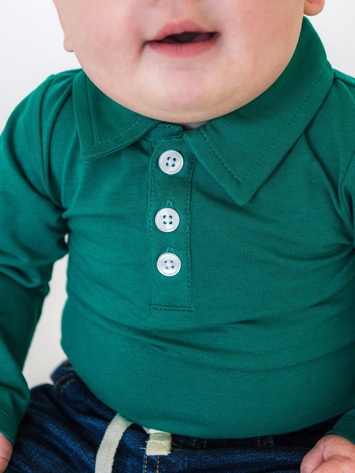 Emerald Green Knit Polo Bodysuit