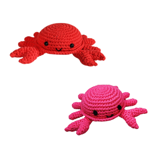 Crab Hand Crochet Rattles - 2 Colors