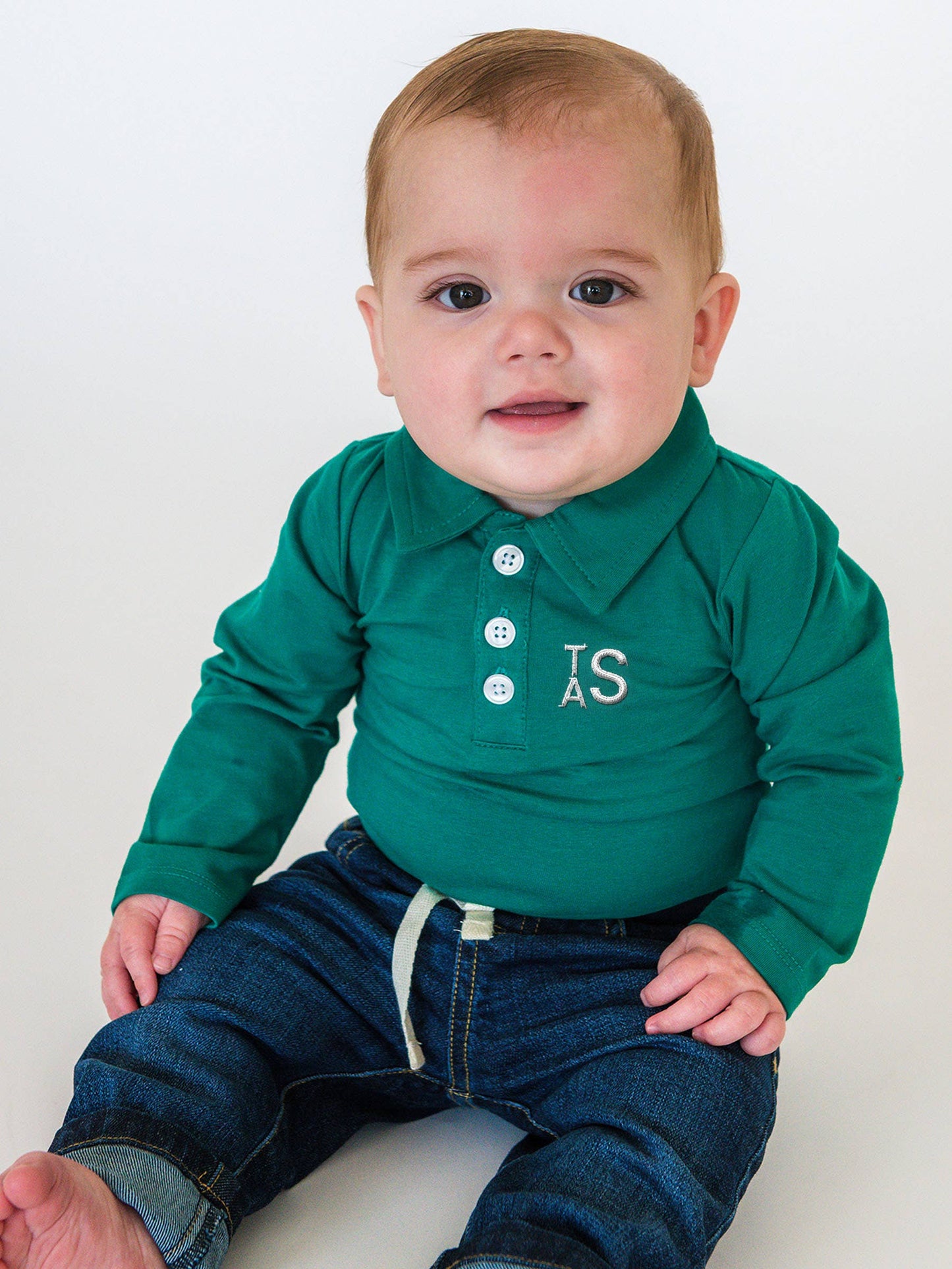 Emerald Green Knit Polo Bodysuit