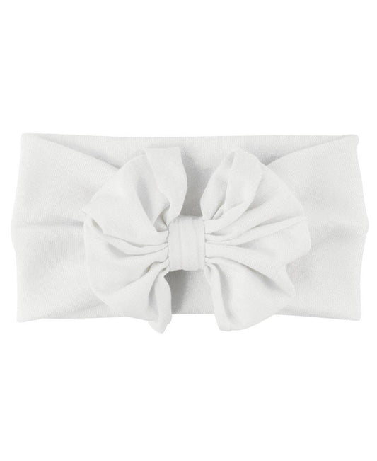 Girls White Big Bow Headband