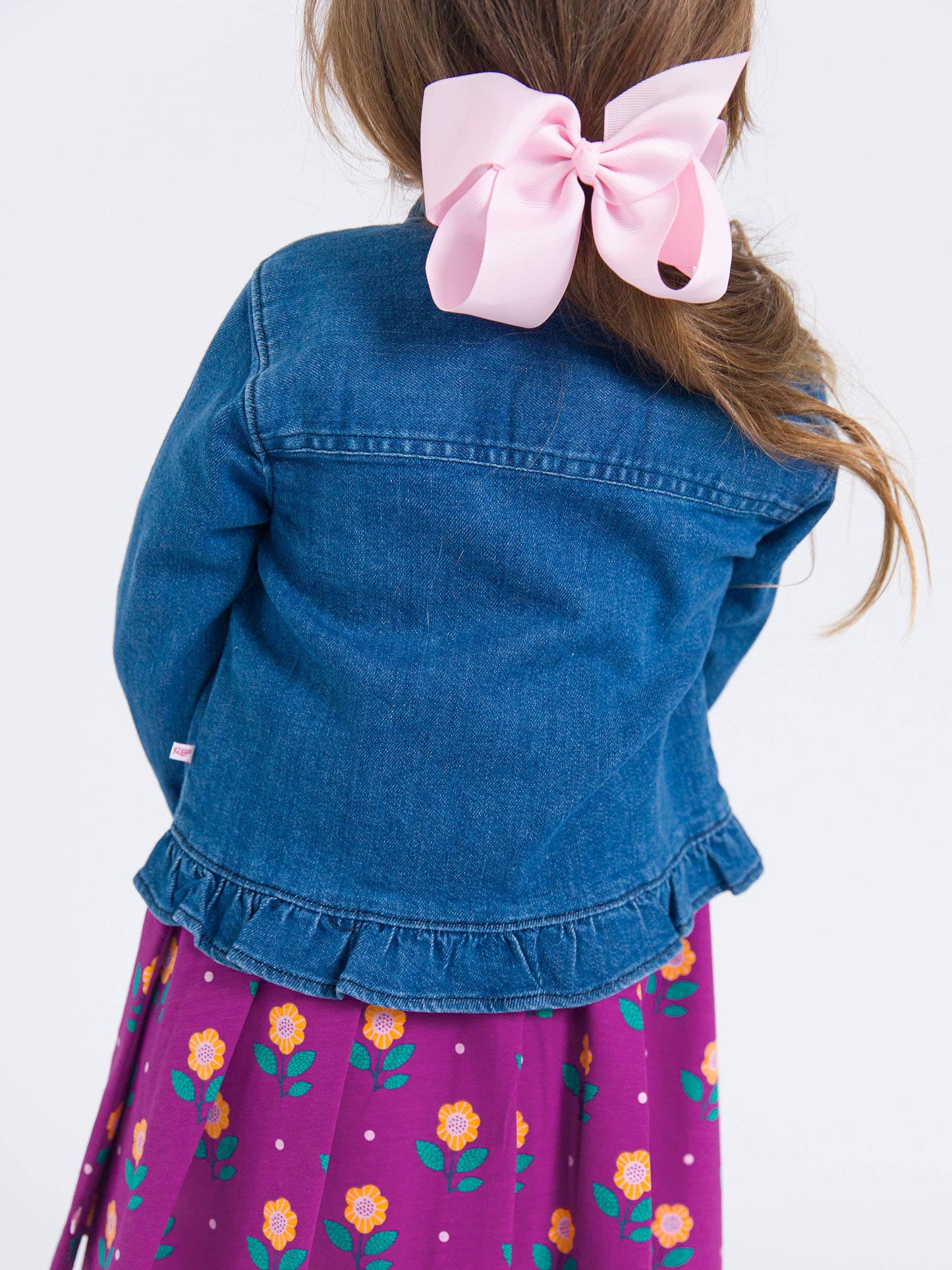 Girls Denim Ruffle Jacket