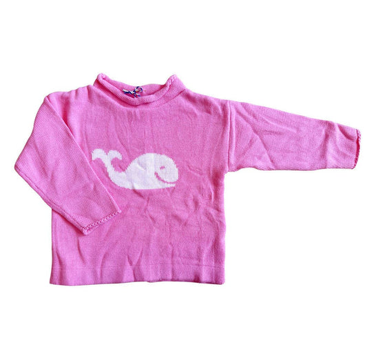 Pink Cotton Rollneck w/ Whale