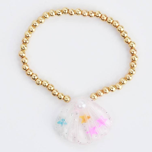 Sea Shell Gold beaded Bracelet