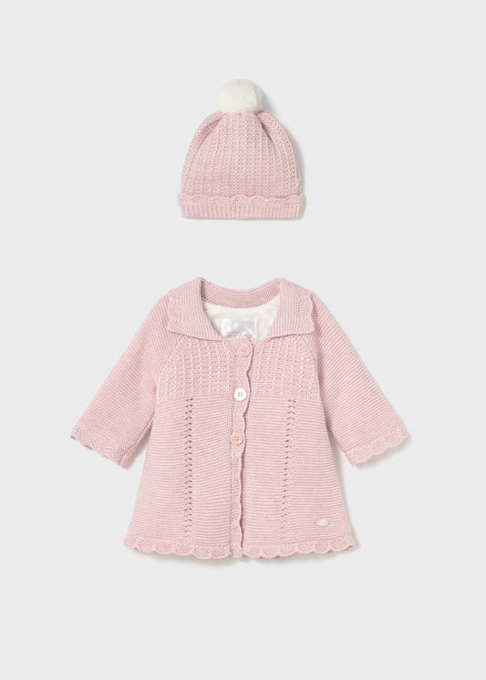 Newborn Girl Knit Coat and Hat